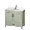 Light Green / White Quartz Top / Brushed Nickel Hardware