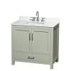 Light Green / White Quartz Top / Brushed Nickel Hardware