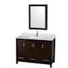 Espresso / White Carrara Marble Top / Brushed Chrome Hardware