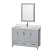 Gray / White Carrara Marble Top / Brushed Chrome Hardware