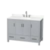 Gray / Giotto Quartz Top / Brushed Chrome Hardware