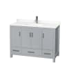 Gray / White Quartz Top / Brushed Chrome Hardware