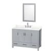 Gray / White Quartz Top / Brushed Chrome Hardware