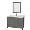 Dark Gray / White Carrara Marble Top / Brushed Chrome Hardware