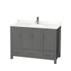 Dark Gray / White Quartz Top / Brushed Chrome Hardware