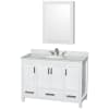 White / White Carrara Marble Top / Brushed Chrome Hardware