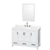 White / Giotto Quartz Top / Brushed Chrome Hardware