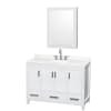 White / Giotto Quartz Top / Brushed Chrome Hardware