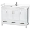 White / White Cultured Marble Top / Brushed Chrome Hardware