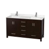 Espresso / Giotto Quartz Top / Brushed Chrome Hardware