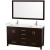 Espresso / White Cultured Marble Top / Brushed Chrome Hardware