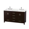 Espresso / White Quartz Top / Brushed Chrome Hardware