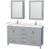 Gray / Carrara Cultured Marble Top / Brushed Chrome Hardware