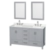 Gray / Giotto Quartz Top / Brushed Chrome Hardware