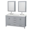 Gray / Giotto Quartz Top / Brushed Chrome Hardware