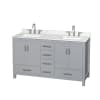 Gray / Giotto Quartz Top / Brushed Chrome Hardware