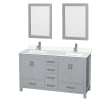 Gray / White Quartz Top / Brushed Chrome Hardware