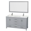 Gray / White Quartz Top / Brushed Chrome Hardware