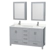 Gray / White Quartz Top / Brushed Chrome Hardware