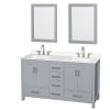 Gray / White Quartz Top / Brushed Chrome Hardware