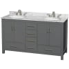 Dark Gray / White Carrara Marble Top / Brushed Chrome Hardware