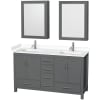 Dark Gray / White Cultured Marble Top / Brushed Chrome Hardware