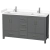 Dark Gray / White Cultured Marble Top / Brushed Chrome Hardware