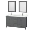 Dark Gray / White Quartz Top / Brushed Chrome Hardware