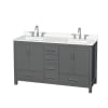 Dark Gray / White Quartz Top / Brushed Chrome Hardware