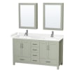 Light Green / Carrara Cultured Marble Top / Brushed Nickel Hardware