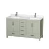 Light Green / Giotto Quartz Top / Brushed Nickel Hardware