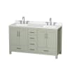 Light Green / Giotto Quartz Top / Brushed Nickel Hardware