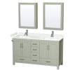 Light Green / White Cultured Marble Top / Brushed Nickel Hardware