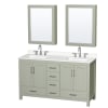 Light Green / White Quartz Top / Brushed Nickel Hardware