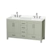 Light Green / White Quartz Top / Brushed Nickel Hardware