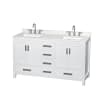 White / Giotto Quartz Top / Brushed Chrome Hardware