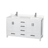 White / White Quartz Top / Brushed Chrome Hardware