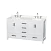 White / White Quartz Top / Brushed Chrome Hardware