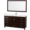 Espresso / White Cultured Marble Top / Brushed Chrome Hardware