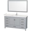 Gray / Carrara Cultured Marble Top / Brushed Chrome Hardware