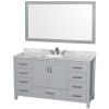 Gray / White Carrara Marble Top / Brushed Chrome Hardware