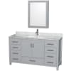 Gray / White Carrara Marble Top / Brushed Chrome Hardware