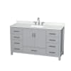 Gray / Giotto Quartz Top / Brushed Chrome Hardware