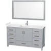 Gray / White Cultured Marble Top / Brushed Chrome Hardware