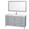 Gray / White Quartz Top / Brushed Chrome Hardware