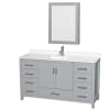 Gray / White Quartz Top / Brushed Chrome Hardware