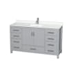 Gray / White Quartz Top / Brushed Chrome Hardware