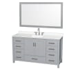 Gray / White Quartz Top / Brushed Chrome Hardware