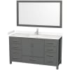 Dark Gray / Carrara Cultured Marble Top / Brushed Chrome Hardware