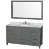 Dark Gray / White Carrara Marble Top / Brushed Chrome Hardware